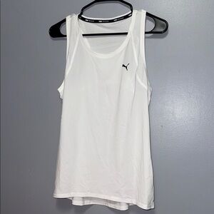 Puma White Sleeveless Tank Top Classic Style